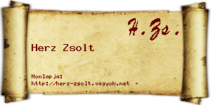Herz Zsolt névjegykártya